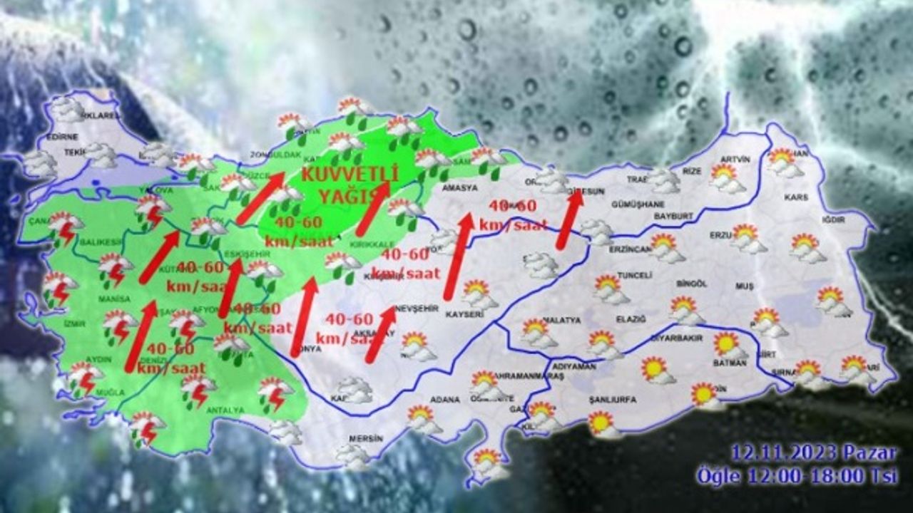 Meteoroloji'den 'kuvvetli' rüzgar ve yağış uyarısı!