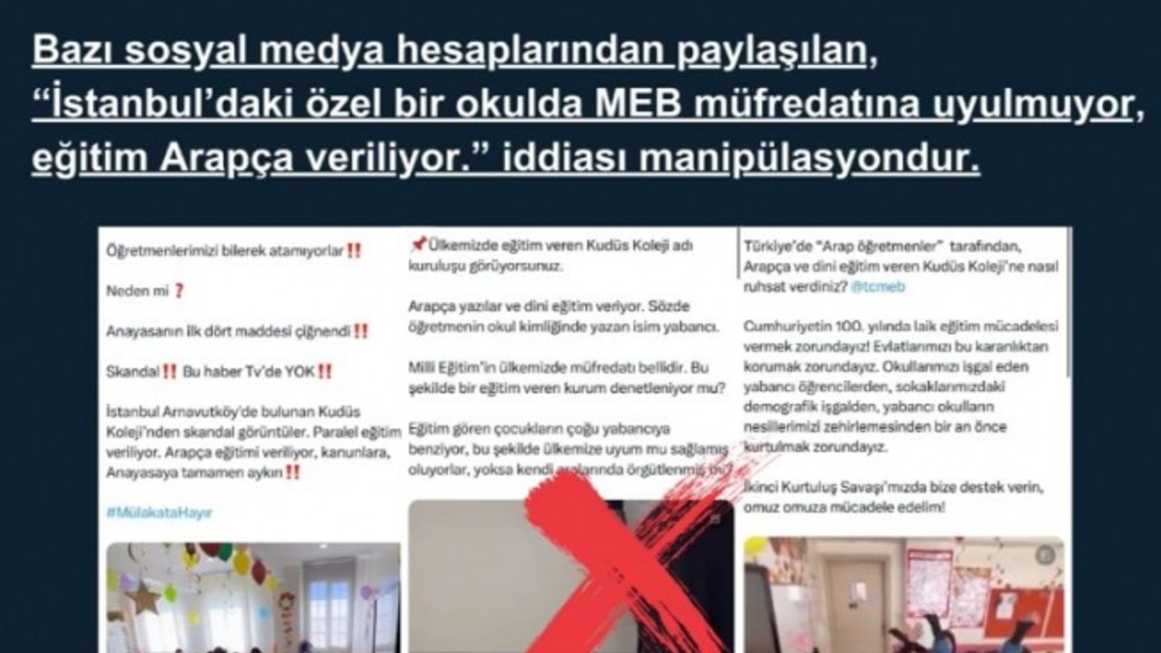 İletişim: Özel okulda müfredata uyulmuyor iddiaları manipülasyon