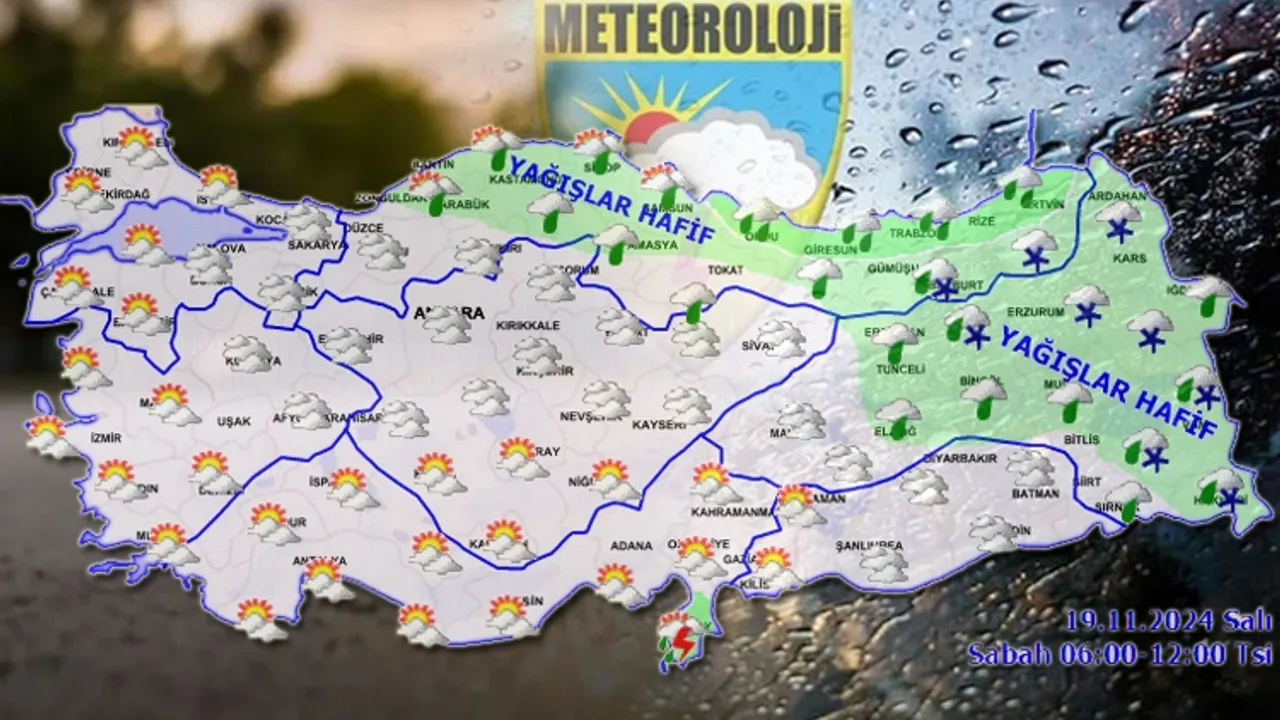 Türkiye geneli parçalı ve çok bulutlu... Doğu'da yağış var