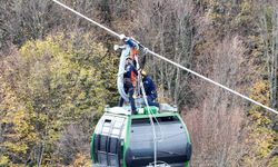 Teleferik’te kurtarma tatbikatı yapıldı