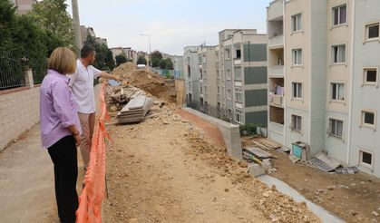 Fatma Başkan, istinat duvarı çalışmasını yerinde denetledi