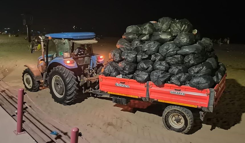 Kandıra sahillerinde temizlik çalışması