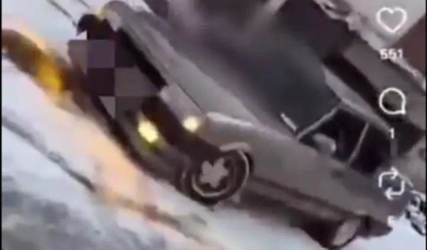 Bursa Orhaneli'de karda drifte Jandarma freni!